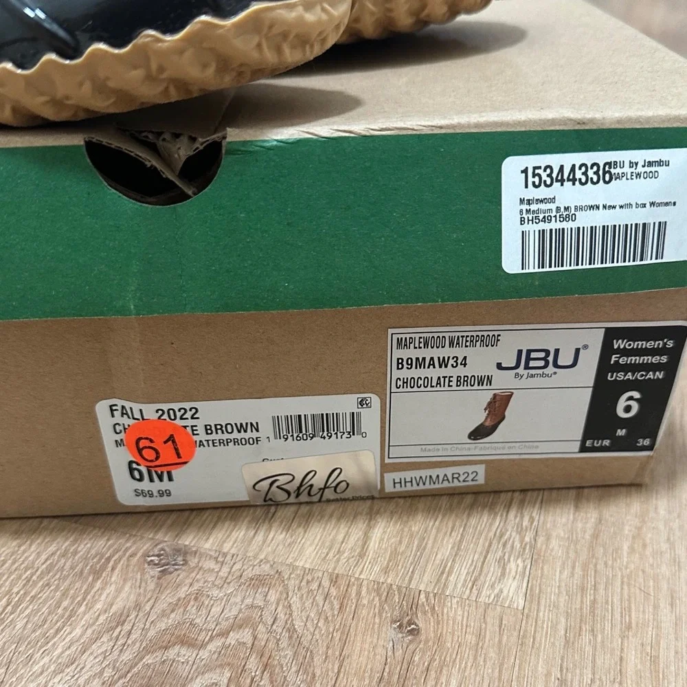 JBU | Women's Brown Waterproof Rain Duck Boots‎